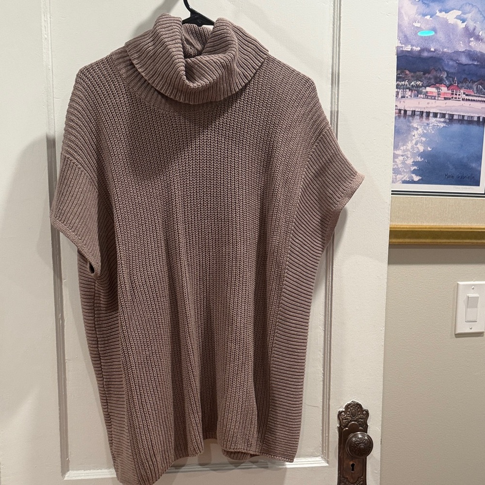 Lilla P Taupe Turtleneck Poncho (One Size)